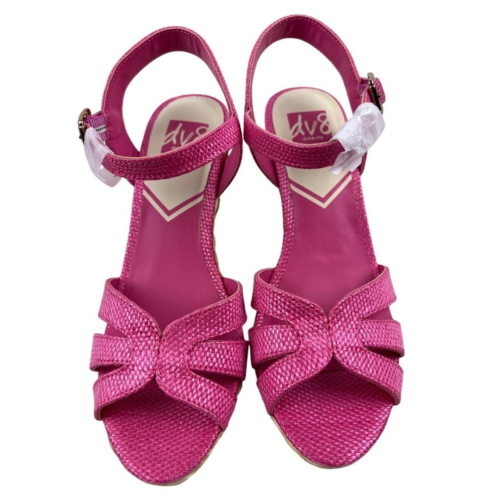 Dolce Vita Women's Sandal Espadrille Jute Wedge Pink Fuchsia Strappy Size 8.5 - Picture 4 of 10
